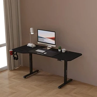 Bild av pro.tec Höjdjusterbart skrivbord Stryn 160 x 75 cm elektriskt barbord arbetsbord med höjd på 72117 minnesfunktion svart