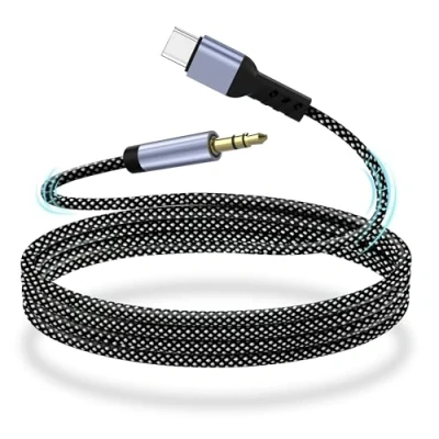 Bild av YISH USB C till 3,5 mm kontakt 1 m kabel: extra kontaktuttag, nylonkabel, kompatibel med iPhone 16 Pro Max/15 Max Plus, Samsung Galaxy S24/S23/S22, Ultra Pixel iPad