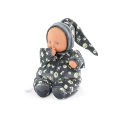 Bild av Corolle 9000020120 Mon Doudou Babipouce Glow in the Dark, lyser i mörkret, extra mjuk gosedocka med vaniljdoft, tvättbar, 28 cm, håller tummen munnen