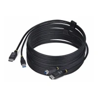 Bild av StarTech.com 3 m DisplayPort och USB 5 Gbps KVM kabel, 4K 60 Hz, DP 1.2 kombokabel för switchar, 3,1 m, USB, HDMI, Svart, + 3.2 Gen 1 Type A