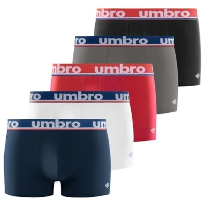 Bild av UMBRO Herrkalsonger 100% bomull, boxer för män, hållbar, naturlig (5 st), mångfärgad (klass 5), XXL