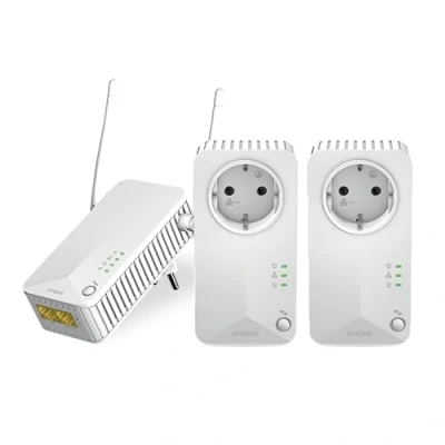 Bild av STRONG Powerline Wi Fi 600 Triple Pack innehåller 2 adaptrar och en Powerlan WLAN adapter Hotspot upp till 300 Mbit/s hastighet
