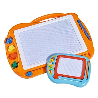 Bild av Simba 106334149 Art &amp; Fun 2 pack Ritbrädor Magnetiska Rittavlor, Olika Färger, 4 x Stämplar, Pennor, 40x29 cm + 16x13 cm, Från 3 år