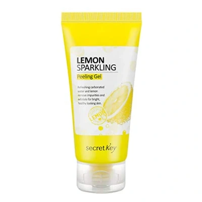 Bild av HEMLIG NYCKEL Lemon Mousserande Peeling Gel 4,05 fl.0z. (120 ml) Citronvatten och glittrande vatten renande exfoliater, tar bort döda celler, talg klar porvård, lugnande uppfriskande