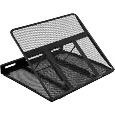 Bild av Amazon Basics ventilerat, justerbart, ergonomiskt laptop stativ, lämpligt för en bärbar dator upp till 43,9 cm (17,3 tum), 33 x 28,7 18,5 cm, svart