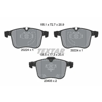 Bild av TEXTAR 2022401 Jeu de plaquettes frein préparé pour indicateur d&#039;usure SAAB: 9 3 Berline, Break, Cabriolet, OPEL: Vectra C CC, Signum CC