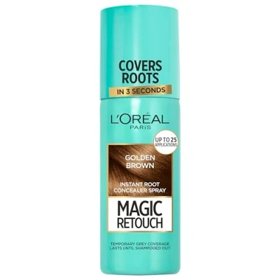 Bild av L&#039;Oréal Magic Retouch Instant Root Concealerspray, perfekt för att röra upp grå rot återväxt, 75 ml, färg: Guldbrun