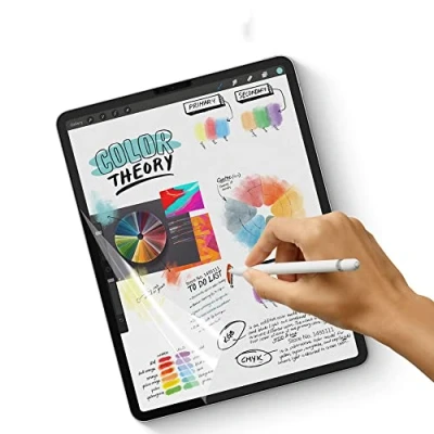 Bild av [2 stycken] Paper Feel Screen Protector för Apple iPad 10.2&quot; 7, 8 &amp; 9 Gen. (2019/2020/2021) Matt TPU film att skriva och rita som på papper, kompatibel med Pencil Face ID