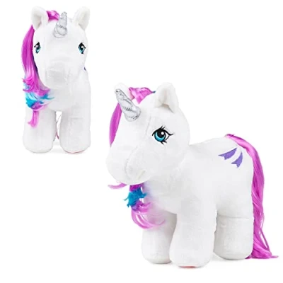 Bild av 40 årsjubileum mjuk leksak stjärnfall, My Little Pony, Basic Fun, 35333, samlarbar vintage hästleksak för barn, enhörningsgosedjur pojkar och flickor från 3 år