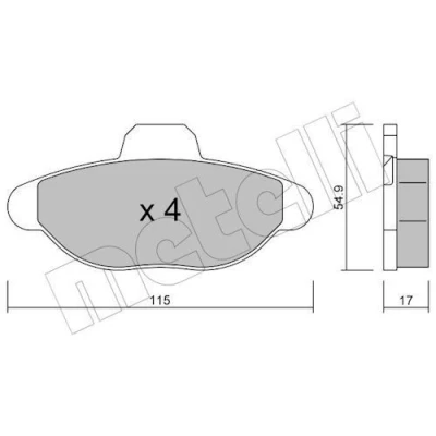 Bild av Bromsbeläggssats, skivbroms METELLI 22 0137 0