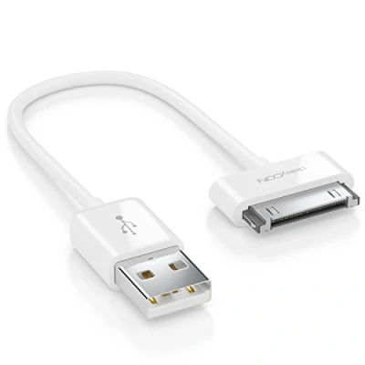 Bild av deleyCON 0,15m USB Kabel 30 Pin Dock Connector Synk Laddningskabel Datakabel &amp; Kompatibel med iPhone 4s 4 3Gs 3G IPad IPod Vit
