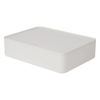 Bild av HAN Lådlåda Allison Smart Organizer Redskapslåda med innerskål och lock/serveringsbricka, stapelbar, för kontor, skrivbord, badrum, kök, möbelvänliga gummifötter, 1110 12, vit