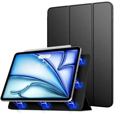 Bild av TiMOVO Case for iPad Air 11 Inch (M2) 2024, 5th/4th Generation (2022/2020), Strong Magnetic Trifold Stand Cover, Support Apple Pencil Pro/2nd/USB C Black