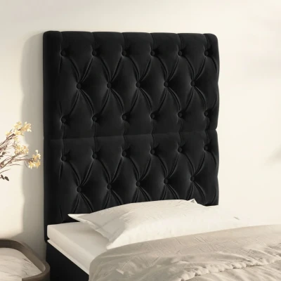 Bild av Huvudgavlar 2 st svart 80x7x78/88 cm sammet
