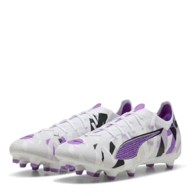 Bild av Puma Ultra 5 Match Forever Fotbollsskor fasta dobbar, Storlek: 45, White/pure magenta/feather gray/black Konstmaterial