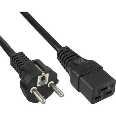 Bild av InLine 16658F strömkabel 16A, skyddskontakt rak till IEC kontakt IEC320/C19, 2 m