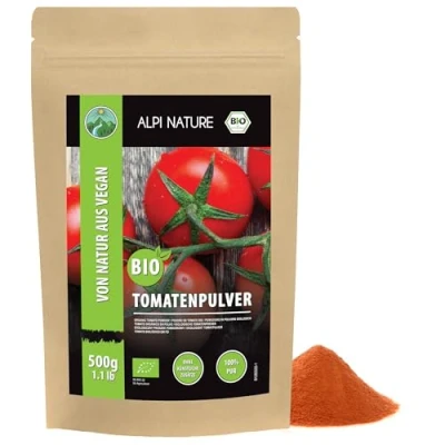 Bild av Alpi Nature ekologiskt tomatpulver (500g), tomatpulver, malda tomater från kontrollerad ekologisk odling, 100 procent rent och naturligt