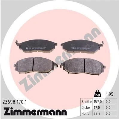 Bild av ZIMMERMANN 23698.170.1 Jeu de plaquettes frein avec indicateur d&#039;usure la photo correspond au contenu livraison NISSAN: Qashqai / Qashqai+2 I