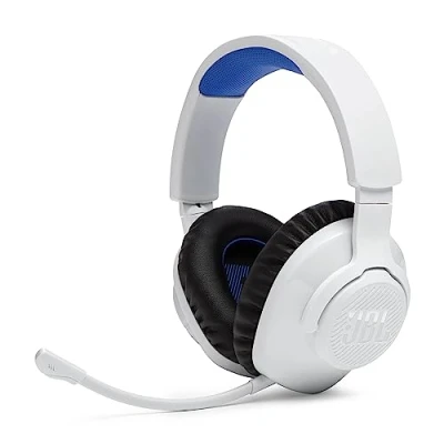 Bild av JBL Quantum 360P Trådlöst Bluetooth gaming headset med avtagbar mikrofon, för Playstation och andra plattformar, aktiv brusreducering, 22h batteritid, vit