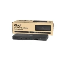 Bild av Club3D Dokovací stanice USB C 14v1, 2xHDMI, 2xDP, 3xUSB C, 1xUSB PD, 2xUSB, 1xRJ45, 1x3.5mm, microSD/SD, černá