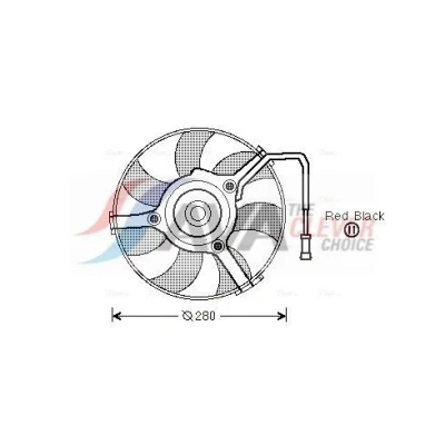 Bild av PRASCO AI7504 Ventilateur Moteur 280 140 sans cadre du véntilateur radiateur (encadrement) AUDI: A6 C5 Avant, Berline, A4 B5 Avant