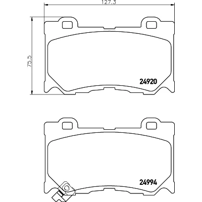 Bild av HELLA 8DB 355 014 841 Jeu de plaquettes frein avec indicateur d&#039;usure INFINITI: FX SUV, QX70 SUV