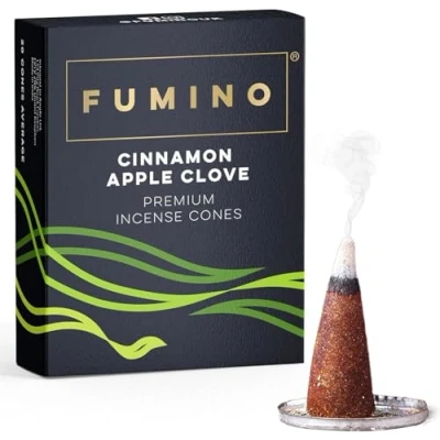 Bild av Fumino® Kanel äppelnejlika färsk rökelsekoner 20 per låda Masala Agarbatti Joss doftdoft för avkoppling och meditation, hem husinredning