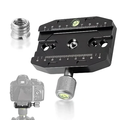 Bild av snabbkopplingsplatta klämma 90 mm, snabbkopplingsklämma för Arca Swiss, QR 90N Quick Release Plate Clamp, metallklämma snabbkopplingsplatta, stativ universell snabbväxlingssäte