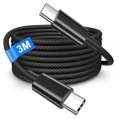 Bild av USB C to Cable, 3M 100W Nylon Braided Charger for iPhone 16/16 Plus/16 Pro Max/15/15 Plus/15 Max, MacBook Pro,iPad Air,Samsung S25/S24 Ultra/S23, Type Cable Fast Charging
