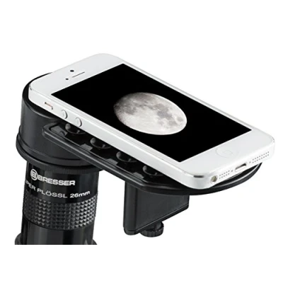 Bild av Bresser Deluxe smartphone adapter för teleskop och mikroskop med stort justeringsområde av okulardiametern flexibel höjdjustering via findrift, svart