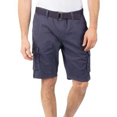 Bild av riverso Cargo shorts herr med bälte normal passform RIVJoko korta byxor, cargoshorts sommar stretch, marinblå, Beige, grön, grå, S, M, L, XL, XXL, 3XL, 4XL, 5XL, 4XL