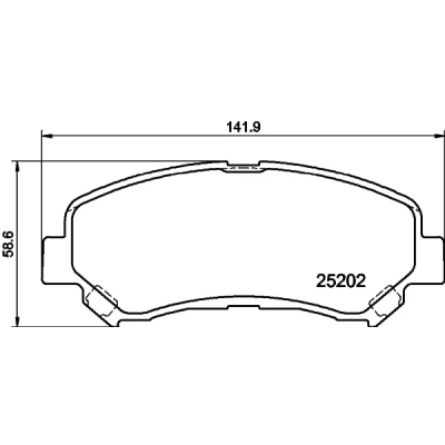Bild av HELLA 8DB 355 015 911 Jeu de plaquettes frein contact signal d&#039;usure inclus avec accessoires NISSAN: Qashqai / Qashqai+2 I, Juke, X Trail