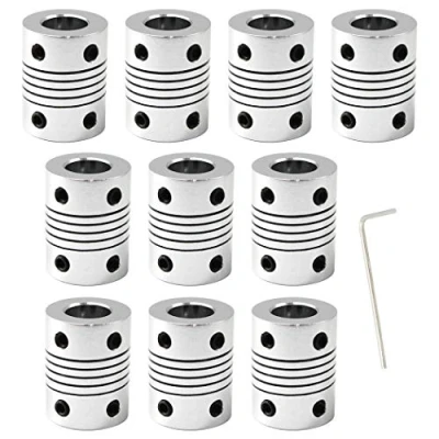 Bild av Flexibel axelkoppling aluminiumlegering kopplingar för 3D skrivare och CNC maskin förpackning med 10 (skiftnyckel ingår), 6x10x25,