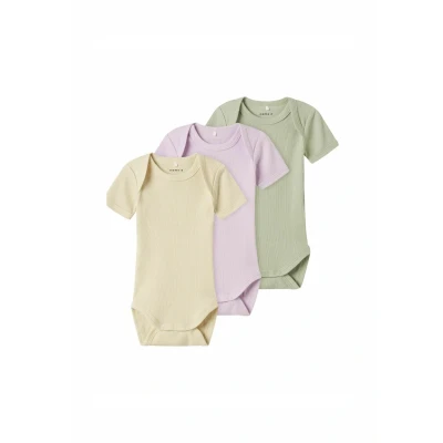Bild av Namn it baby unisex Nbnbody 3P Ss Solid Rib Noos (förpackning med 3), Charmerande orkidé, numeric_86