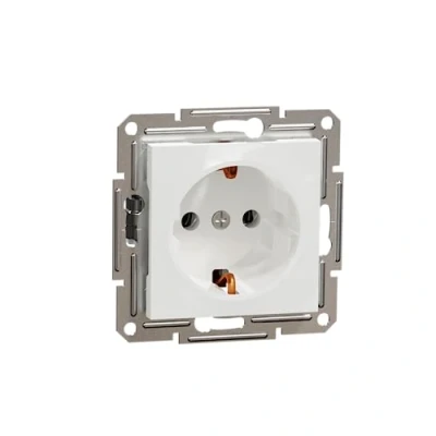 Bild av Schneider Electric Asfora EPH2970121D SCHUKO uttag 16A, jordkontaktuttag, skruvklämmor, infällt uttag, vit