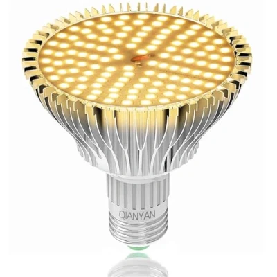 Bild av QIANYAN 80 W LED trädgårdsodling, komplett spektrum växtlampa med 120 lysdioder (varmvit 3 000K) för inomhusväxter, trädgård, växthus och växthusodling