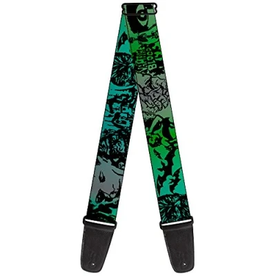 Bild av Spänne ner GS W31808 gitarrrem retro monster aqua svart 5 cm bred, 86152