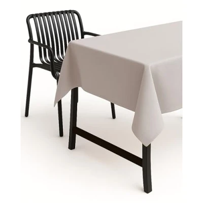 Bild av TextilDepot24 Lantlig duk, linneeffekt, lotuseffekt, smutsavvisande, robust, skrynkelfritt, 160 x 220 cm, oval (ljusgrå