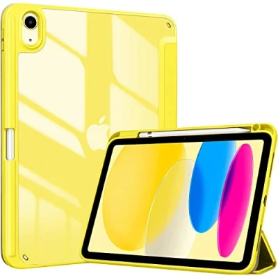Bild av ProCase Fodral för iPad 10. Generation 2022, 10,9 tum med pennhållare, stötsäkert smart fodral, skydd transparent baksidesskal, skyddsfodral, kompatibelt 10:e generationen gul