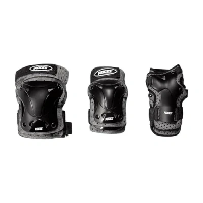 Bild av Roces Ventilated JR rullskridskoskydd svart 3 pack 301352 01 M