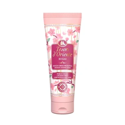 Bild av Tesori d&#039;Oriente Ikigai krämdusch med blomnoter, körsbärsblommor och risvatten, ger huden en känsla av rent välbefinnande, 250 ml