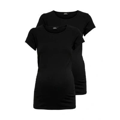 Bild av ONLY Maternity Olmlovely LIFE Oneck 2 PACK Tshirt bas black, Storlek: XS, Black
