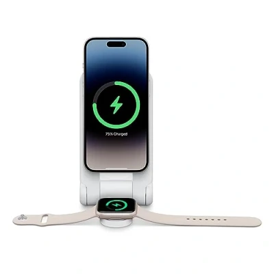 Bild av OtterBox 2 in1 Fast Charge Folding Powerbank, 10,000 mAh portabel laddare med MagSafe och USB C utgång, LED indikator, tunn, tålig design för iPhone Apple Watch, Svart