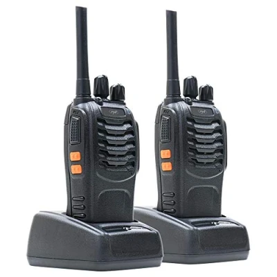 Bild av PNI PMR R40 PRO bärbar radio, uppsättning med 2 st, 0,5 W, ASQ, TOT, monitor, programmerbar, 1200 mAh batterier, laddare och hörlurar ingår, VOX funktion.