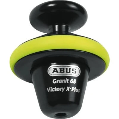 Bild av ABUS Bromsskivlås Granit™ Victory Xplus 68 full Motorcykellås med larm för högt stöldskydd och hög säkerhet motorcykeltillbehör 14 mm låbult, gul