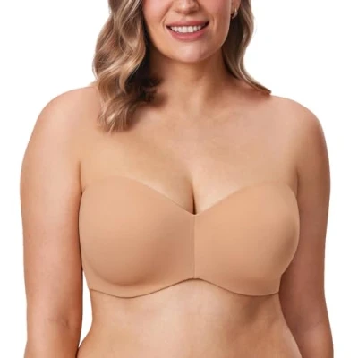 Bild av DELIMIRA Dam bh bandlös Utan Bygelminimering Plus Size Support Knappt Buff 70F