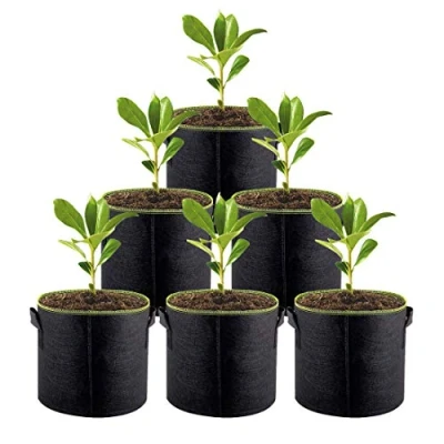 Bild av ACYOUNG Plantpåse av fibermaterial, 6 stycken 3 galloner/5 galloner/7 galloner/10 galloner växt Grow Bag för potatis, tomater, grönsaker, örter