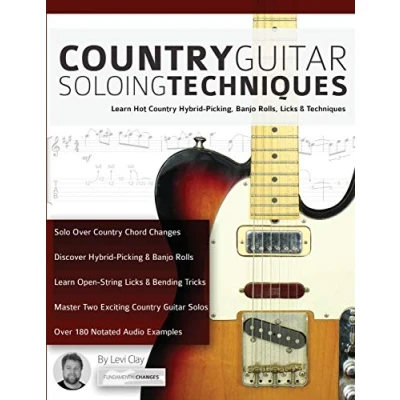 Bild av Country Guitar Soloing Techniques: Learn Hot Hybrid Picking, Banjo Rolls, Licks &amp; Techniques