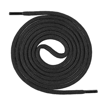 Bild av Mount Swiss skosnören runda ø 4,5 mm I premium slitstarka av slitstark polyester för vandringsskor, arbetsskor, berg och vandringsskor Shoe Laces längder 70220 cm, svart, 210 cm /