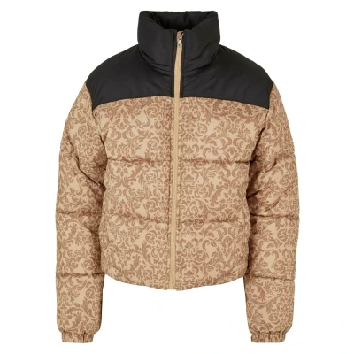 Bild av Urban Classics AOP Retro Puffer Vinterjacka, Storlek: 4XL, Unionbeigedamast